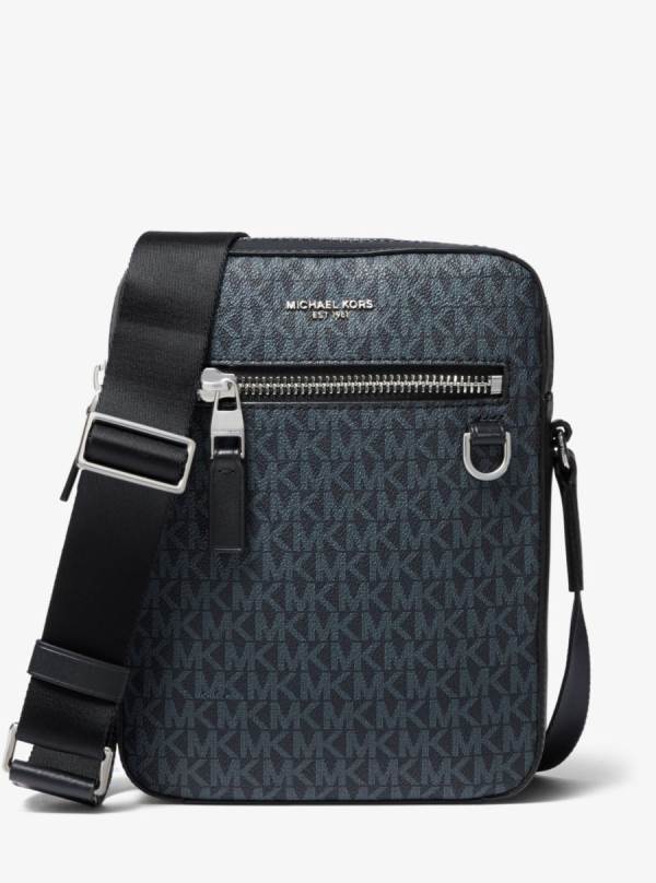 Panske Crossbody Kabelka Michael Kors Henry Logo Flight Modre - Tasky Michael Kors Nejlevnejsi | ILJKC-7598